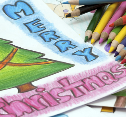 christmas cards designs for children. My School Printing supply Christmas Cards designed exclusively by children.