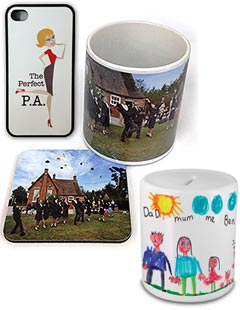 Personalised iPhone cover, coatsers and mugs
